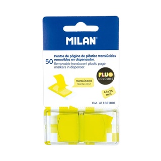 【MILAN】抽取式標籤貼 / 螢光黃 / 45x25mm / 50張 TAAZE讀冊生活網路書店