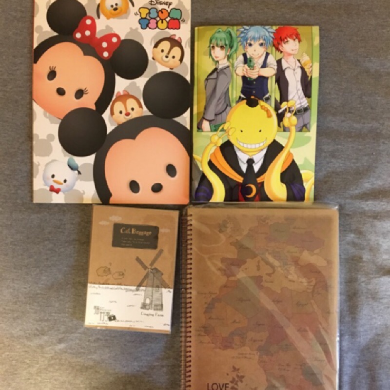 Tsum Tsum 貓行李暗殺教室同人牛皮紙塗鴉筆記本手帳記事本橫紋方格空白 蝦皮購物