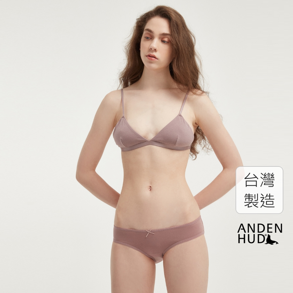 【Anden Hud】簡約系列．花邊低腰三角內褲(芍藥粉) 台灣製