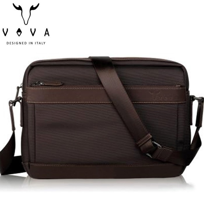 VOVA 羅迪系列橫式大斜背包/側背包 VA124S03BR 咖啡色（A4文件可）