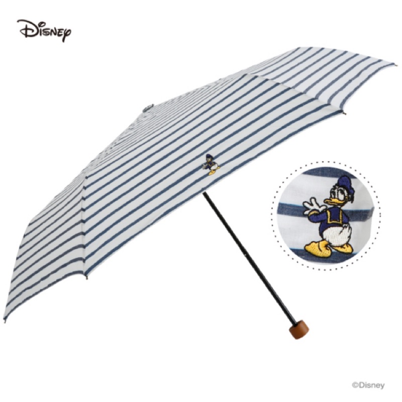 日本 刺繡 迪士尼 Disney 唐老鴨 抗紫外線 抗UV 晴雨兩用 傘 折疊傘 雨傘 陽傘 伸縮傘