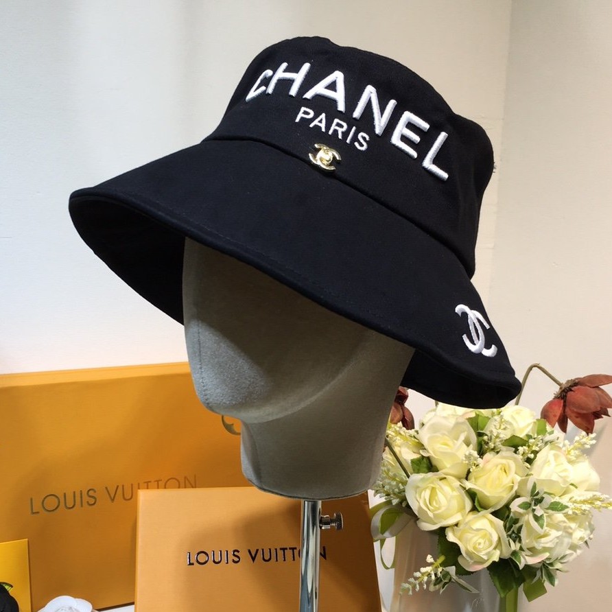 Chanel 香奈兒漁夫帽小香刺繡logo高品質女生帽子夏季遮陽帽時尚漁夫帽造型帽閨蜜同款帽子 蝦皮購物