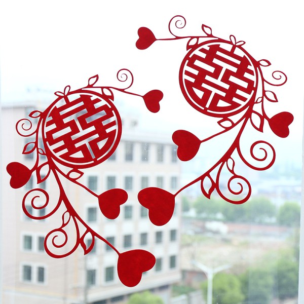現貨壁貼 窗貼 牆貼壁紙過年結婚用品喜字婚慶婚禮臥室布置窗花剪紙絨布墻貼喜字貼婚房裝飾新年節慶diy 幼兒園 蝦皮購物