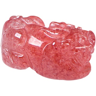 5a草莓石英貔貅貔貅吊墜石英水晶單珠diy飾品材料散珠