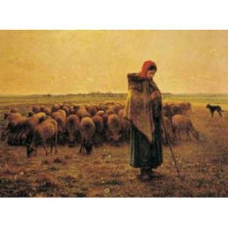 P2 拼圖 名畫系列-盒裝拼圖 米勒 牧羊女與羊群 (520片) HM52-609【小瓶子的雜貨小舖】