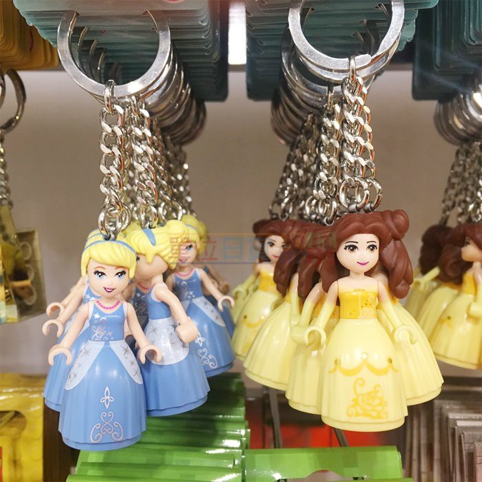 『 單位日貨 』日本正版 LEGO 樂高 迪士尼 DISNEY 灰姑娘 美女與野獸 貝兒公主 鑰匙圈 吊飾 公仔