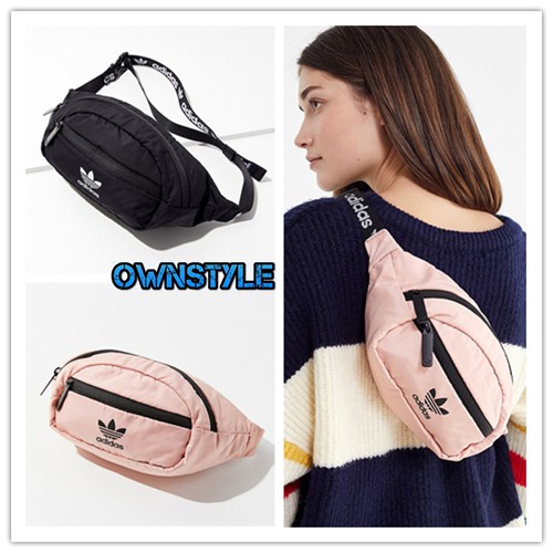 【OwnStyle】Adidas Originals National Waist Bag側背包-黑色粉膚 腰包(預購)