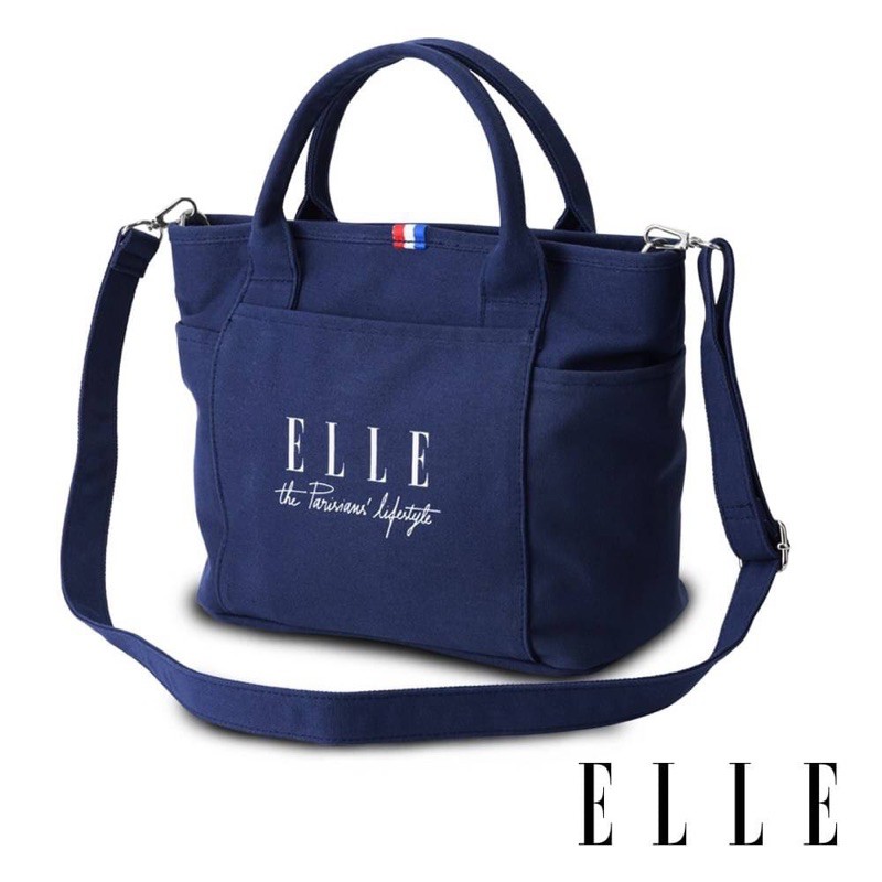 【最終優惠】ELLE 周年限定版-極簡風帆布手提/斜背托特包 手提包 帆布包