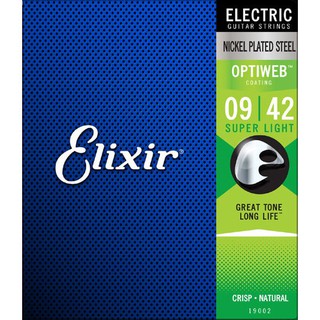 Elixir 頂級 Optiweb 19002 09-42 超薄防鏽鍍膜電吉他弦(自然聲音/手感) [唐尼樂器]