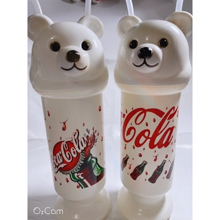 老物收藏可口可樂Coca-Cola授權～臺灣製品90年代～北極熊🐻‍❄️吉祥物～塑膠飲料🥤杯吸管杯～二手收藏～20年收藏
