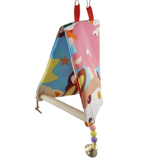 鸚鵡鞦韆 窩 敞篷窩 鸚鵡站臺 鳥類用品 雙層帆布 三角棉窩