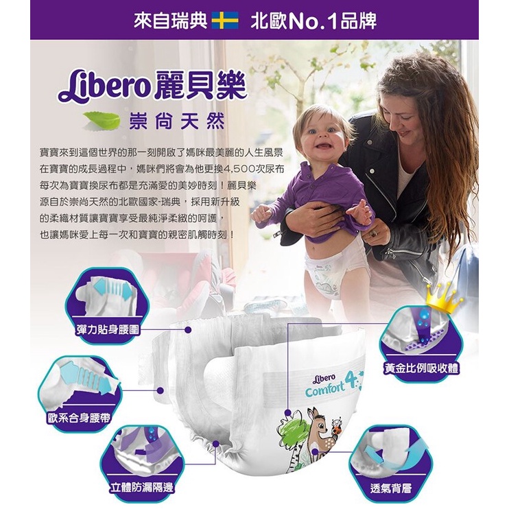 Libero 麗貝樂 newborn/comfort 嬰兒尿布/紙尿褲/過夜尿布(1-7號)٩( 'ω' )و
