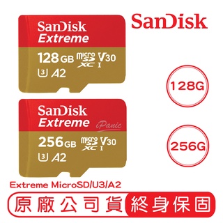 SANDISK 256G 128G EXTREME MicroSD UHS-I A2 U3 記憶卡 讀190 寫90