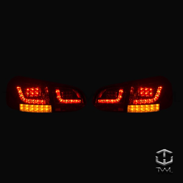 台灣之光 VW GOLF 6 09 10 11 12 13年R20樣式LED紅白晶鑽尾燈組 方向燈也LED 台灣製