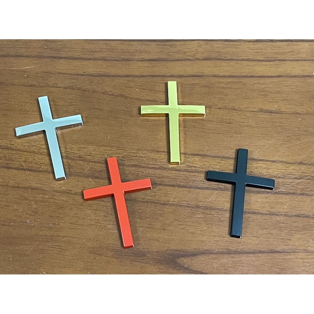 金屬質感 十字架 車貼 車標 3D立體 五餅二魚 基督教 標誌 (台灣賣家，台灣現貨不用等)