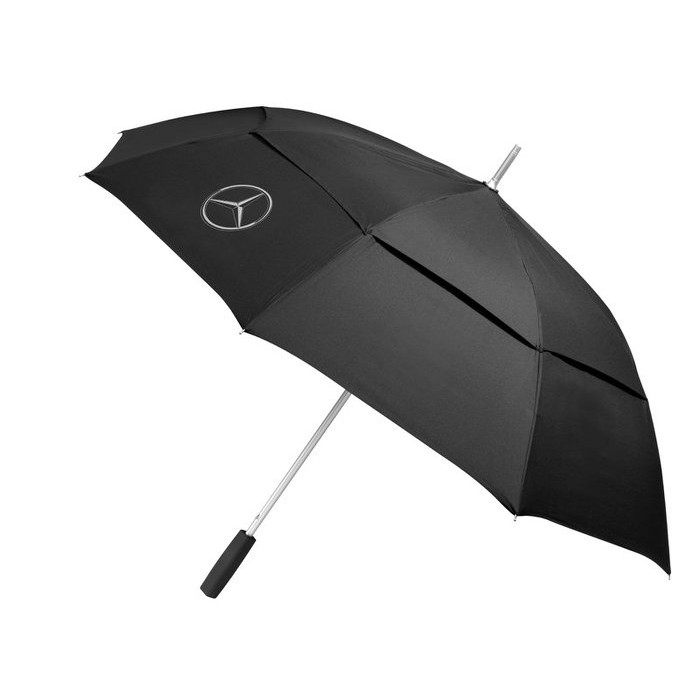 Diy Plaza 賓士m Benz 原廠長柄雨傘原廠精品黑色自動開張傘直徑130cm 鋁合金主傘柄 蝦皮購物