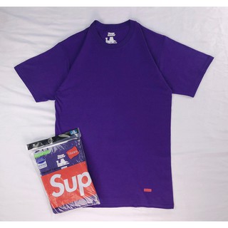 【HOMIEZ】SUPREME X HANES TAGLESS TEE【SS21A24】紫 聯名 素T 素TEE