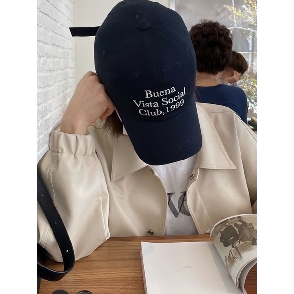 瑕疵釋出* 韓國代購 Sunday cotton co. text ball cap 深藍