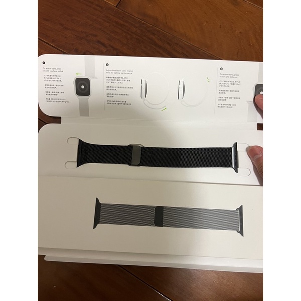 原廠二手原廠不鏽鋼米蘭錶帶黑色45/44/ Apple Watch