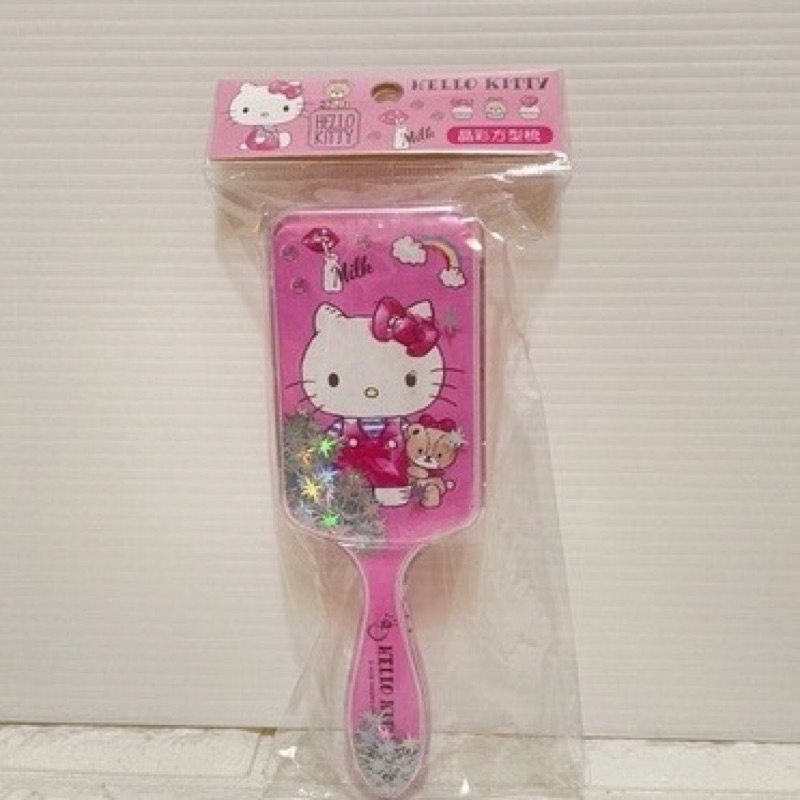 三麗鷗授權 - 正版Hello Kitty 晶彩（方形梳）氣墊、空氣、按摩梳子