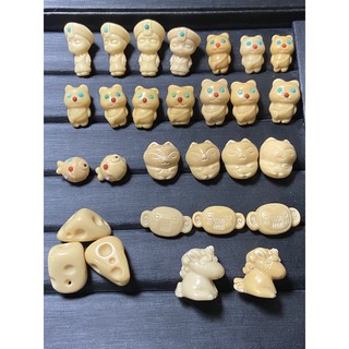 上新，新貨到，天然金膏玉雕刻件，通孔配件，手鏈配飾，diy手工串珠材料，獨角獸，熊，僵小魚，魚，狐狸，乳酪，猴子，大象
