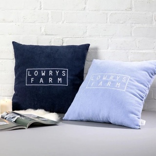 LOWRYS FARM 湛藍色彩燈芯絨抱枕