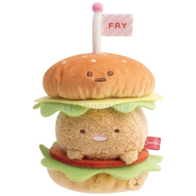 ✨現貨✨日本 角落生物 SAN-X Sumikko Gurashi 炸豬排 漢堡 絨毛 娃娃 沙包 擺飾