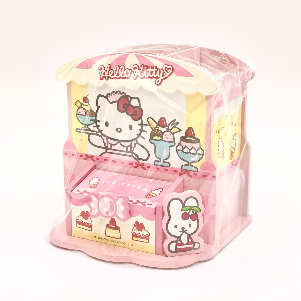 正版 三麗鷗 Hello Kitty 凱蒂貓 木製遙控器收納盒