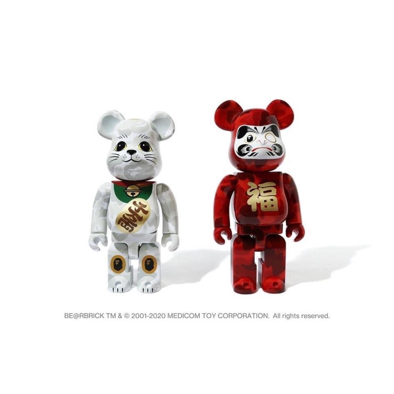 現貨bape X Be Rbrick 達摩招財貓100 400 1000 蝦皮購物