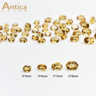 【Antica】黃水晶 Quartz 橢圓 4*5mm 4*6mm 5*7mm 6*8mm 有燒 天然寶石 安帝卡珠寶