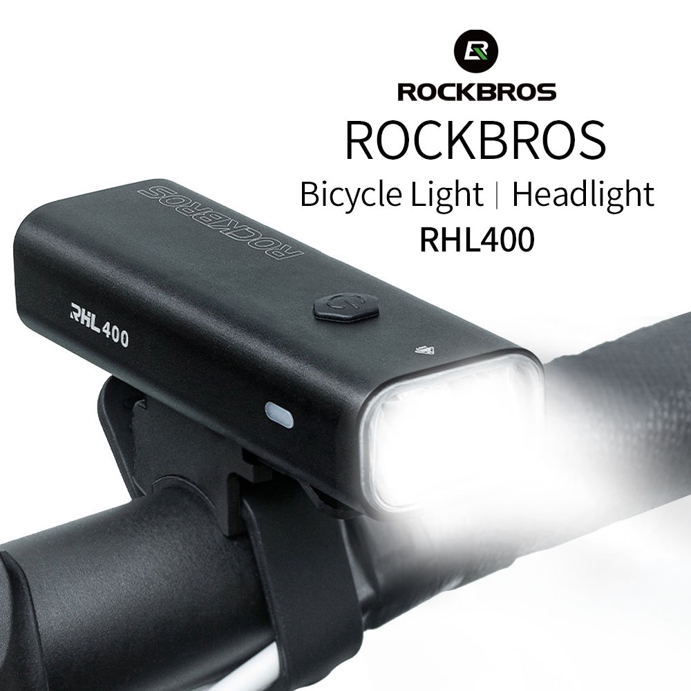Rockbros 自行車燈 USB 充電閃光燈 400 流明大燈自行車配件 RHL400 (新)