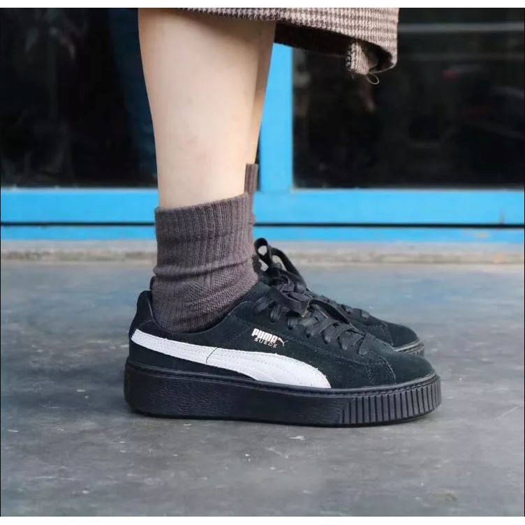 代購PUMA Suede Platform SD 黑金鬆糕厚底 