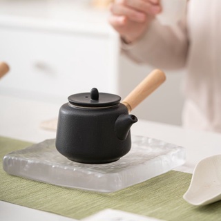 ❤jack*家用黑陶側把茶壺簡約現代過濾單壺陶瓷功夫茶具泡茶壺