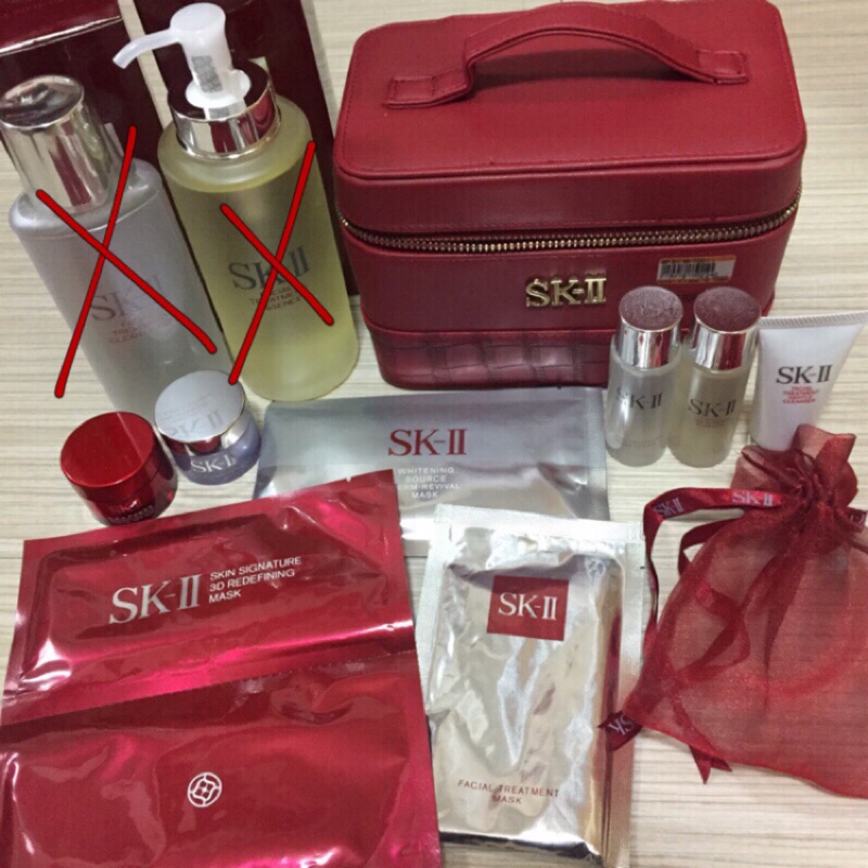 SK-ll SK2 化妝箱大組合 青春的秘密 亮采化妝水 敷面膜 洗面乳 卸妝乳 化妝箱 等等如圖所示的全部商品