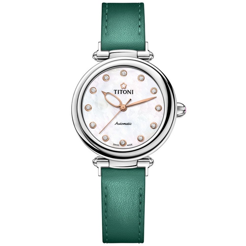 【聊聊甜甜價】TITONI 梅花錶 炫美系列 快拆錶帶設計 時尚機械腕錶 33.5mm / 23978S-STG-622