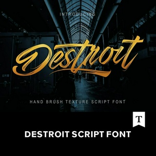 時尚炫酷筆刷手寫英文字體 Destroit Script Font.F2019051901
