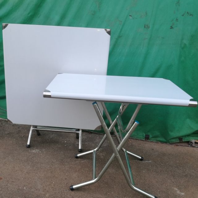 (八田家具)3x3尺〈#43O)白鐵桌+電渡折腳 。