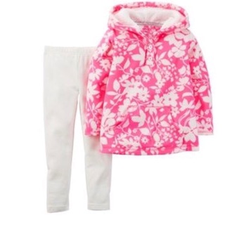 Carter's日本和風粉紅連帽保暖長袖上衣（不含褲）2T