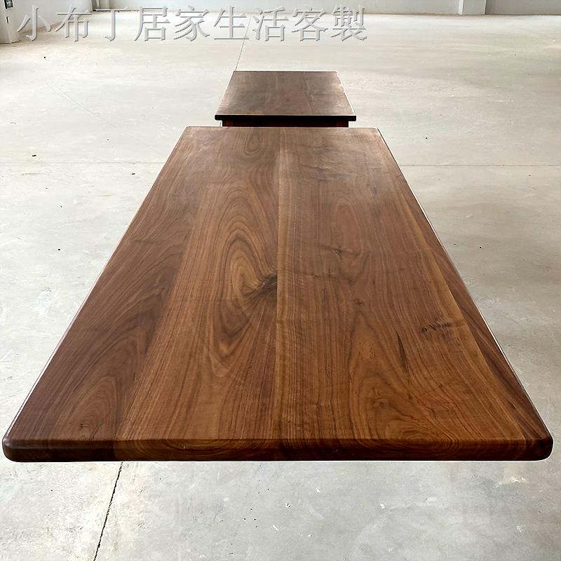 ♦☏▨黑胡桃木桌面板吧臺桌家用原木定制桌子臺面板實木板材橡木木板子