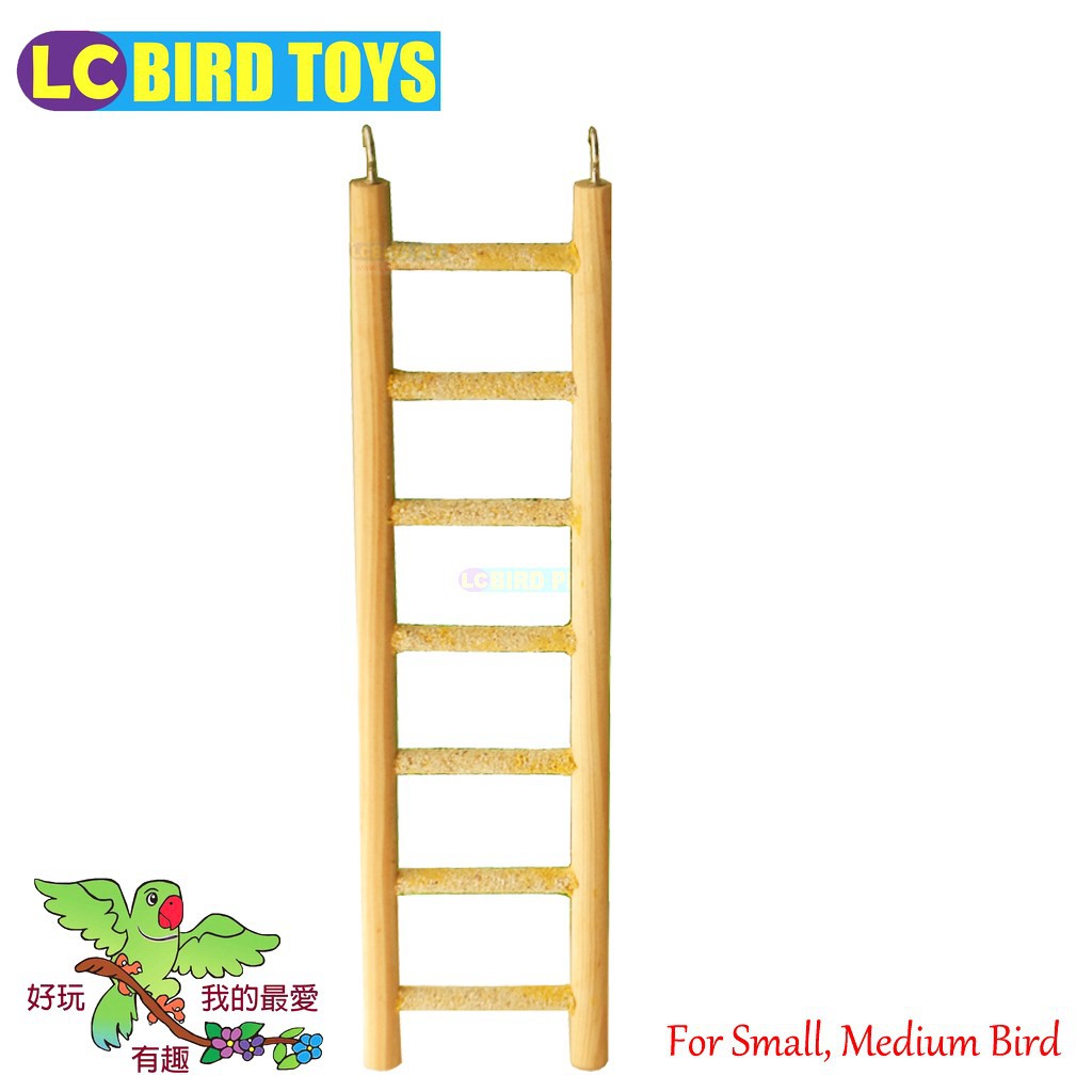 貝殼砂原木樓梯(大)/鸚鵡玩具/鳥玩具/樓梯/木梯/爬梯/雲梯/適合鸚鵡,雀科,野鳥,蜜袋鼯,松鼠等