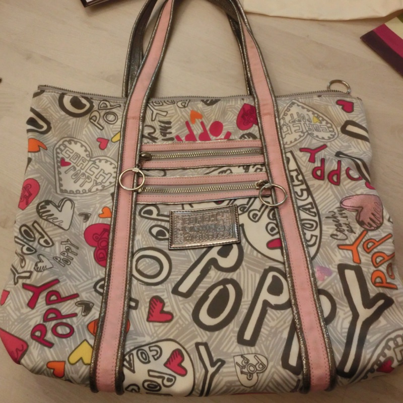 二手COACH Poppy系列托特包