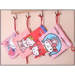 日本粉色可愛收納系列 巾着 愛死了 和服 草莓 蘋果 帆布束口袋 多用收納袋 萬用收納袋 多款可選(SBC3)