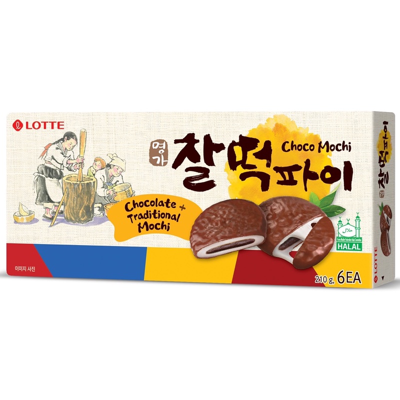 韓國 樂天 LOTTE 巧克力年糕派 （210公克） 巧克力麻糬