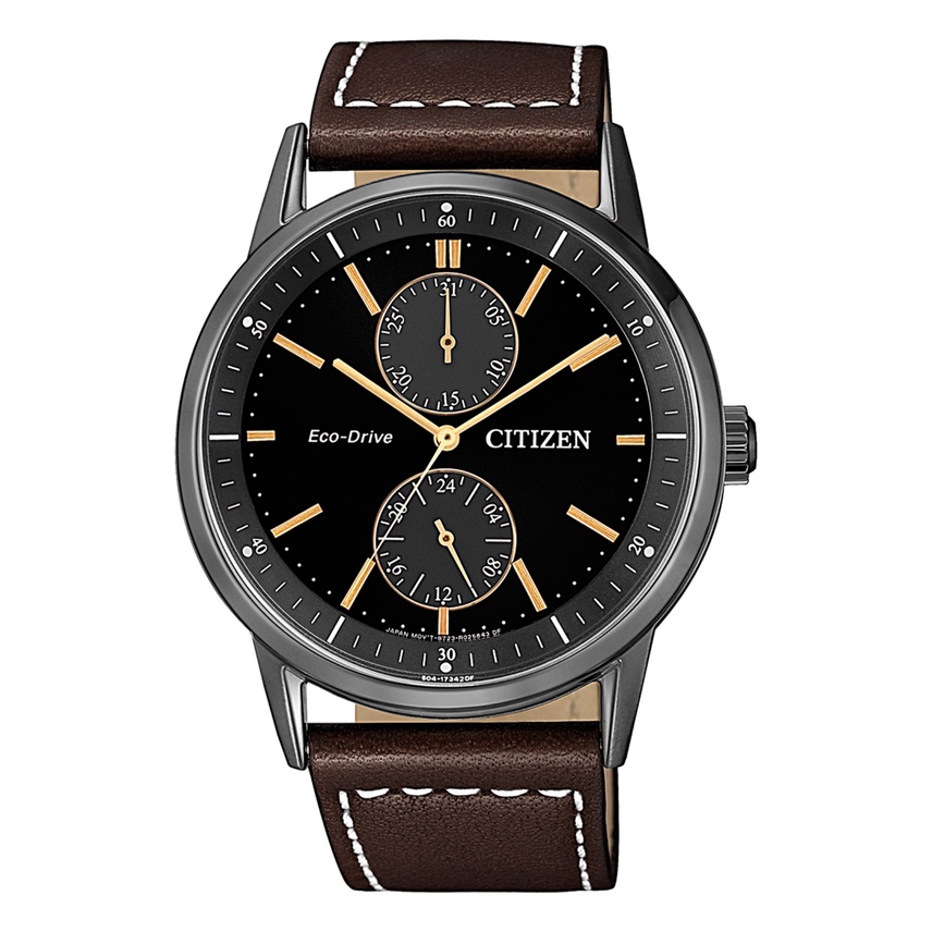 CITIZEN 星辰錶 (BU3027-16E) 雅痞光動能真皮錶帶手錶-41mm