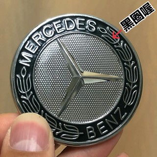 賓士專用車標 引擎蓋奔馳麥穗前標 卡扣式平標 臥標 黑色款 BENZ W204 W212 C系E系 原廠車標為平標則適用