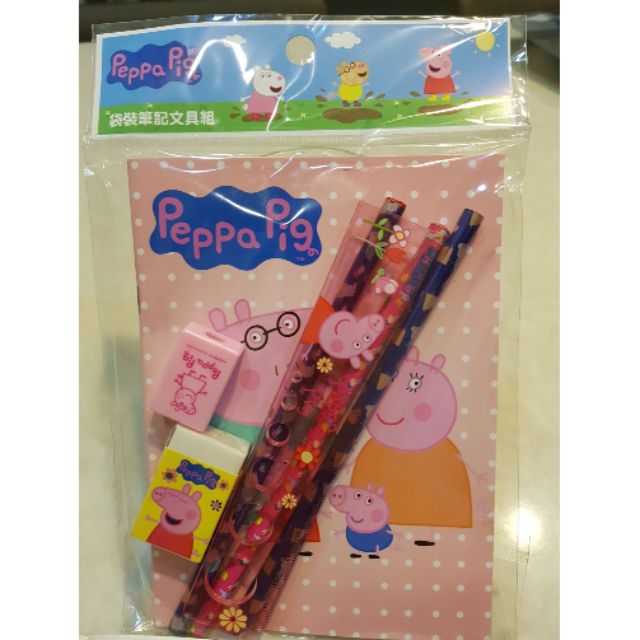 【現貨】Peppa Pig佩佩豬筆記文具組🐷&amp;POLI波力袋裝筆記文具組🚔