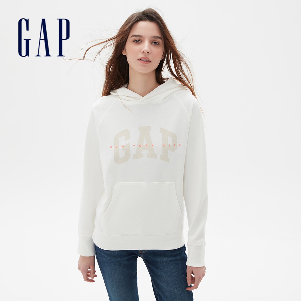 Gap 女裝 Logo帽T-牛奶白色(544937)