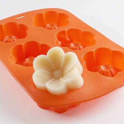 6連雞蛋花型模具 梔子花布丁果凍模具 香薰模 手工皂模 蛋糕慕斯模 烘焙模具