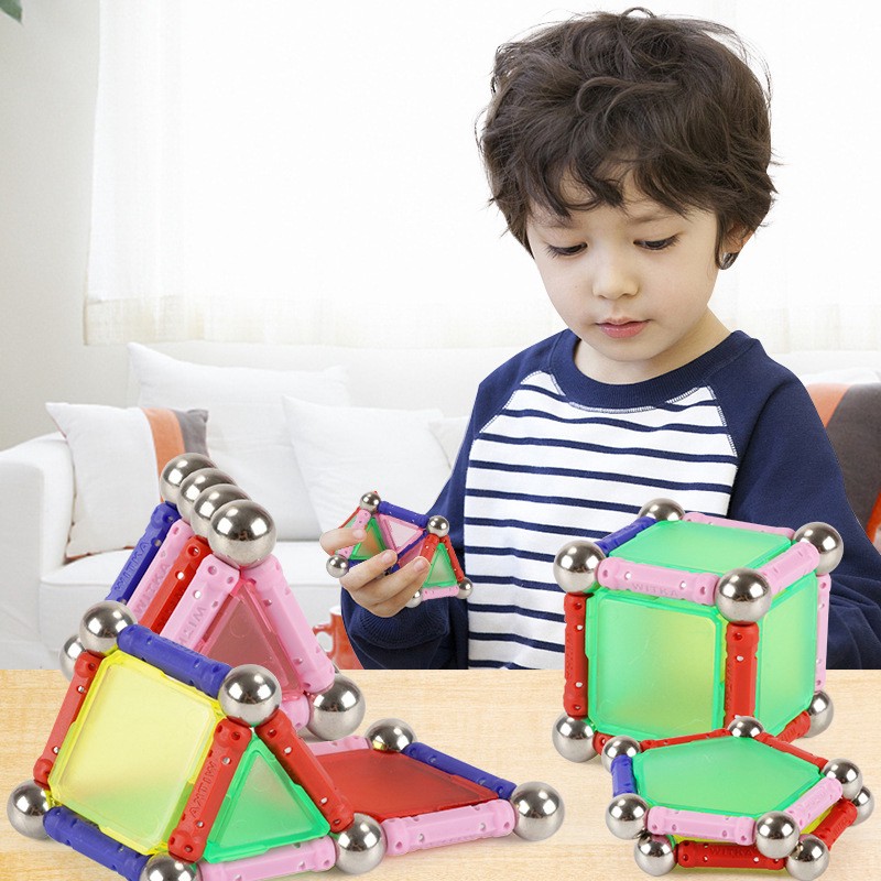 兒童*商城2019新款磁力棒50PCS玩具兒童益智男女孩玩具 磁力積木 創意百變積木 益智玩具