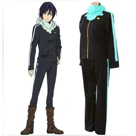 現貨 野良神流浪神差夜斗cos服運動服黑紫色收臉短髮 蝦皮購物